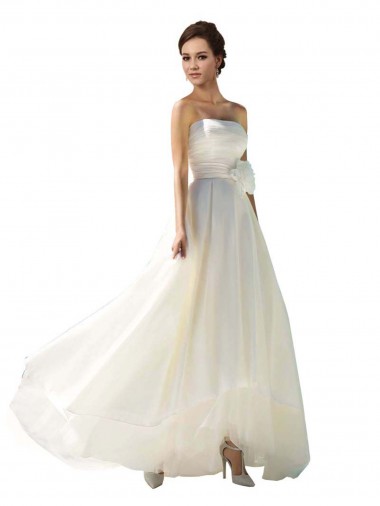 Ivory A-Line Strapless Long Wedding Dress Hobart