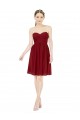 Burgundy A-Line Sweetheart Knee Length Bridesmaid Dress Hobart