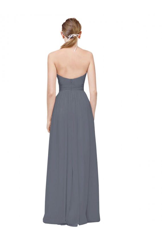 Slate Grey A-Line Sweetheart Long Bridesmaid Dress Hobart