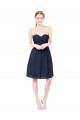 Open Back Dark Navy A-Line Sweetheart Knee Length Bridesmaid Dress Hobart