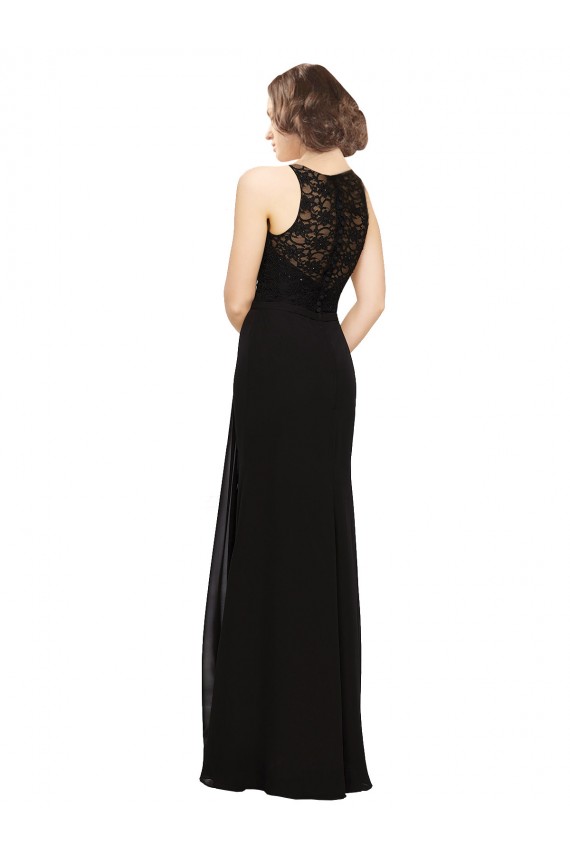 Black Sheath High Neck Long Bridesmaid Dress Hobart