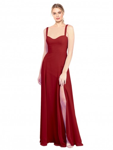 Red A-Line Sweetheart Long Bridesmaid Dress Hobart