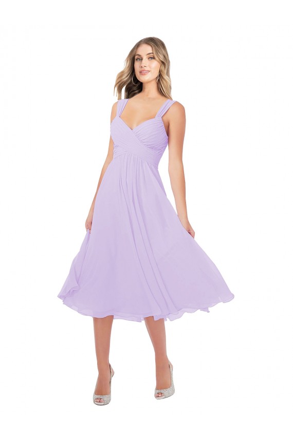 Lilac A-Line Sweetheart Midi Length High Low Bridesmaid Dress Hobart