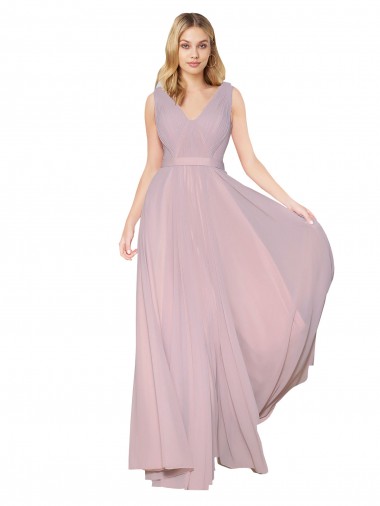 V-Back Primrose A-Line High Neck Long Formal Evening Gown / Prom Dress / Bridesmaid Dress Hobart