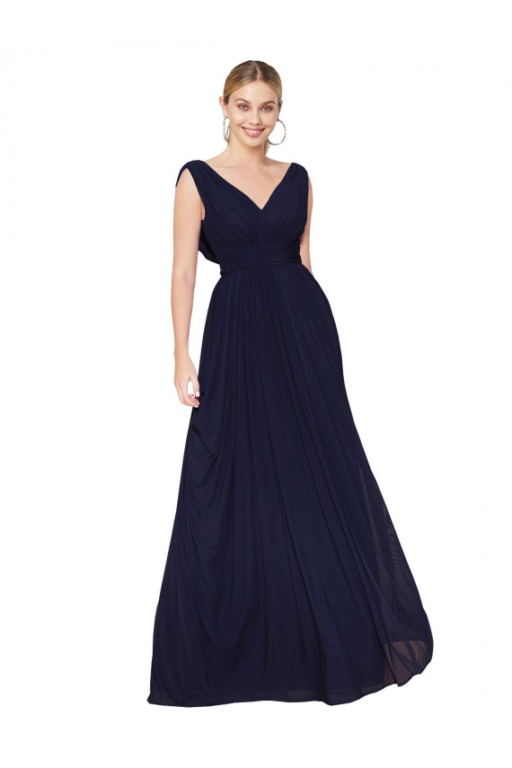 Dark Navy A-Line High Neck Long Formal Evening Gown / Prom Dress / Bridesmaid Dress Hobart