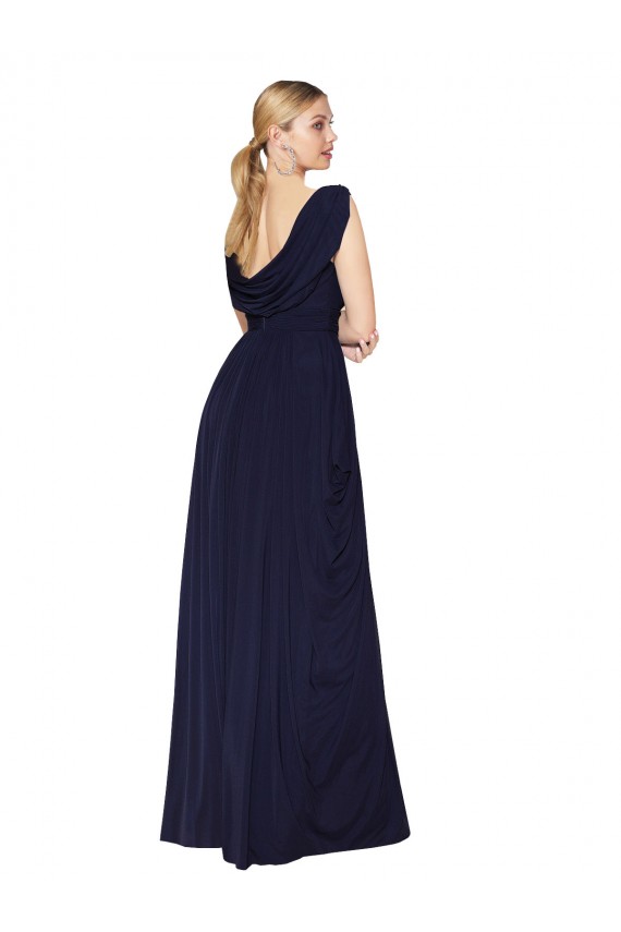 Dark Navy A-Line High Neck Long Formal Evening Gown / Prom Dress / Bridesmaid Dress Hobart