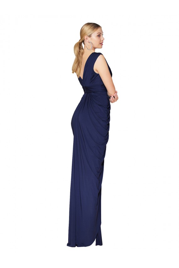 V-Back Dark Navy Mermaid High Neck Long Formal Evening Gown / Prom Dress / Bridesmaid Dress Hobart