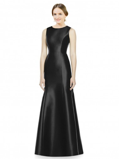 Keyhole Back Black Mermaid High Neck Sleeveless Long Bridesmaid Dress Hobart