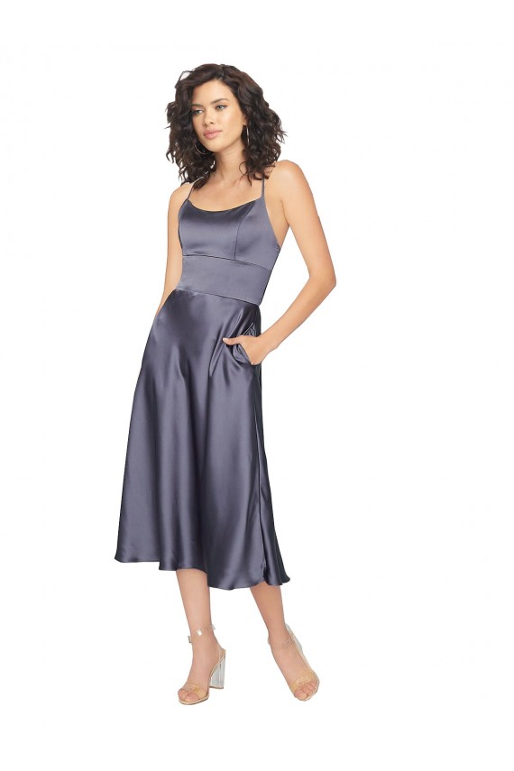 Keyhole Back Dusk A-Line Scoop Neck Midi Length Prom Dress / Bridesmaid Dress Hobart