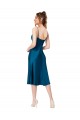 Low Back Peacock Blue A-Line V-Neck Midi Length Prom Dress / Bridesmaid Dress Hobart