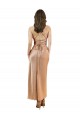 Open Back Rose Gold Sheath Cowl Neck Midi Length Formal Evening Gown / Prom Dress / Bridesmaid Dress Hobart