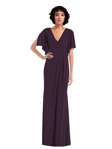 Grape Sheath V-Neck Long Formal Evening Gown / Prom Dress / Bridesmaid Dress Hobart