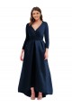 Dark Navy Ball Gown V-Neck Long High Low Plus Size Evening Gown / Prom Dress / Bridesmaid Dress Hobart