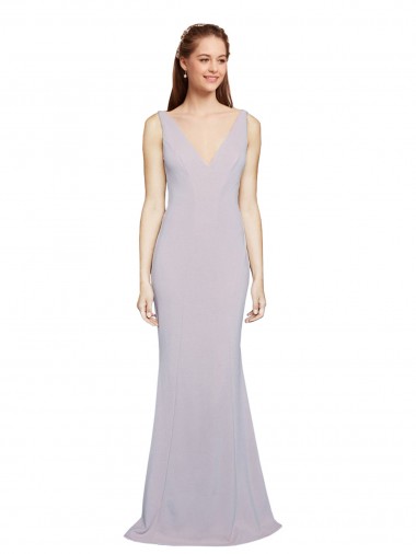 Keyhole Back Arctic Lilac Mermaid V-Neck Long Formal Evening Gown / Prom Dress / Bridesmaid Dress Hobart