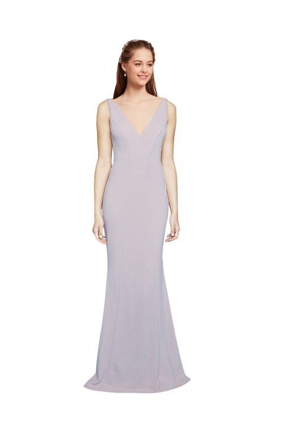 Keyhole Back Arctic Lilac Mermaid V-Neck Long Formal Evening Gown / Prom Dress / Bridesmaid Dress Hobart