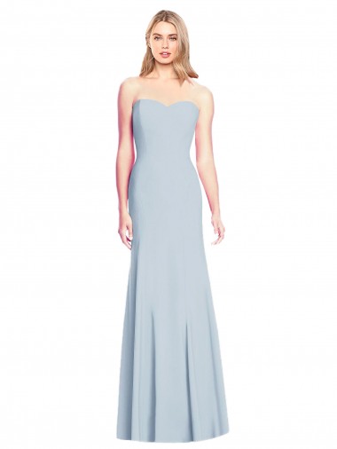 Low Back Light Sky Blue Trumpet Strapless Long Formal Dress / Bridesmaid Dress Hobart