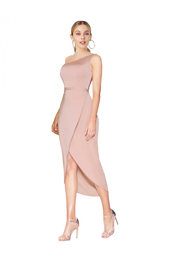 Mauve Mermaid High Neck Knee Length Formal Dress / Bridesmaid Dress Hobart