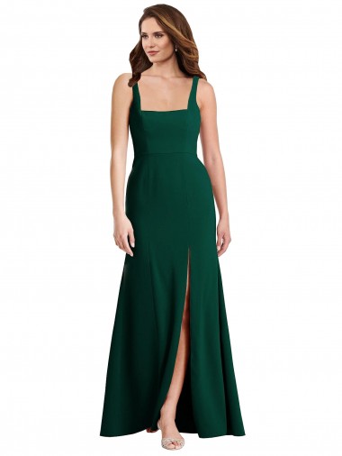 Midnight Green Trumpet Square Neck Long Semi Formal Evening Dress / Prom Dress / Bridesmaid Dress Hobart