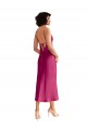 Low Back Fuchsia A-Line V-Neck Midi Length Formal Evening Gown / Prom Dress / Bridesmaid Dress Hobart