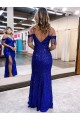 Royal Blue Sheath V-Neck Long Prom Dress / Evening Dress Hobart