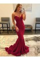 Burgundy Sheath Sweetheart Sweep Train Prom Dress Hobart