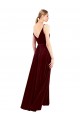 V-Back Burgundy A-Line V-Neck Long Bridesmaid Dress / Evening Dress Hobart