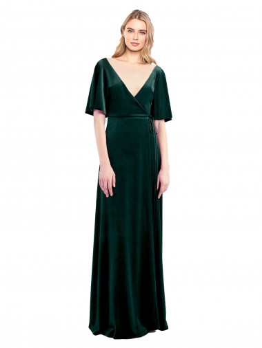 V-Back Dark Green A-Line V-Neck Long Prom Dress / Bridesmaid Dress Hobart