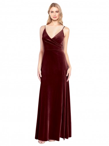 V-Back Burgundy A-Line V-Neck Long Black Tie Prom Dress / Bridesmaid Dress Hobart