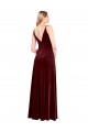 V-Back Burgundy A-Line V-Neck Long Black Tie Prom Dress / Bridesmaid Dress Hobart