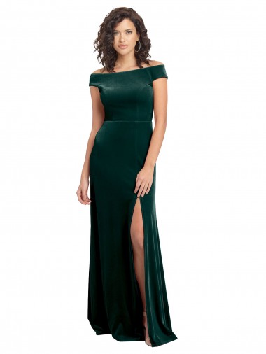 Dark Green A-Line Square Neck Long Formal Evening Gown / Prom Dress / Bridesmaid Dress Hobart