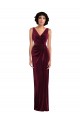 Burgundy Sheath V-Neck Long Semi Formal Evening Dress / Prom Dress / Bridesmaid Dress Hobart