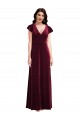 Burgundy A-Line V-Neck Long Semi Formal Evening Dress / Prom Dress / Bridesmaid Dress Hobart