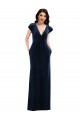 Dark Navy A-Line V-Neck Long Formal Dress / Bridesmaid Dress Hobart