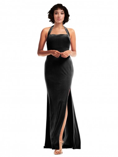 Low Back Black Mermaid Halter Neck Long Formal Evening Gown / Prom Dress / Bridesmaid Dress Hobart