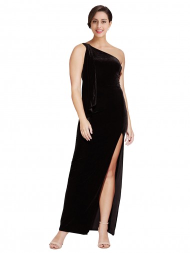 Black Sheath One Shoulder Long Formal Evening Gown / Prom Dress / Bridesmaid Dress Hobart