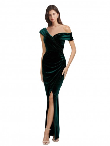 Dark Green Sheath Sweetheart Long High Low Evening Gown / Prom Dress / Bridesmaid Dress Hobart