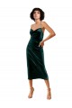 Open Back Dark Green Sheath Cowl Neck Midi Length Formal Dress / Bridesmaid Dress Hobart