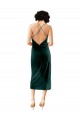 Open Back Dark Green Sheath Cowl Neck Midi Length Formal Dress / Bridesmaid Dress Hobart